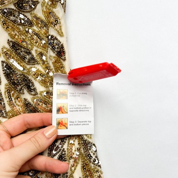 NWT Mac Duggal Embellished Leaf Beaded Beaded Evening Gown Style #5107 Size 4 - Picture 4 of 10